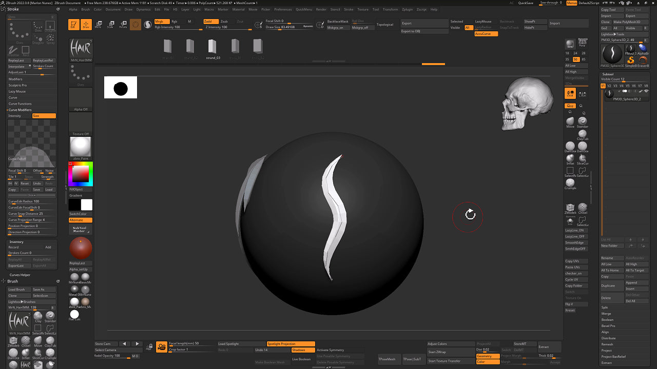 Zbrush Hair IMM Brush 2.0